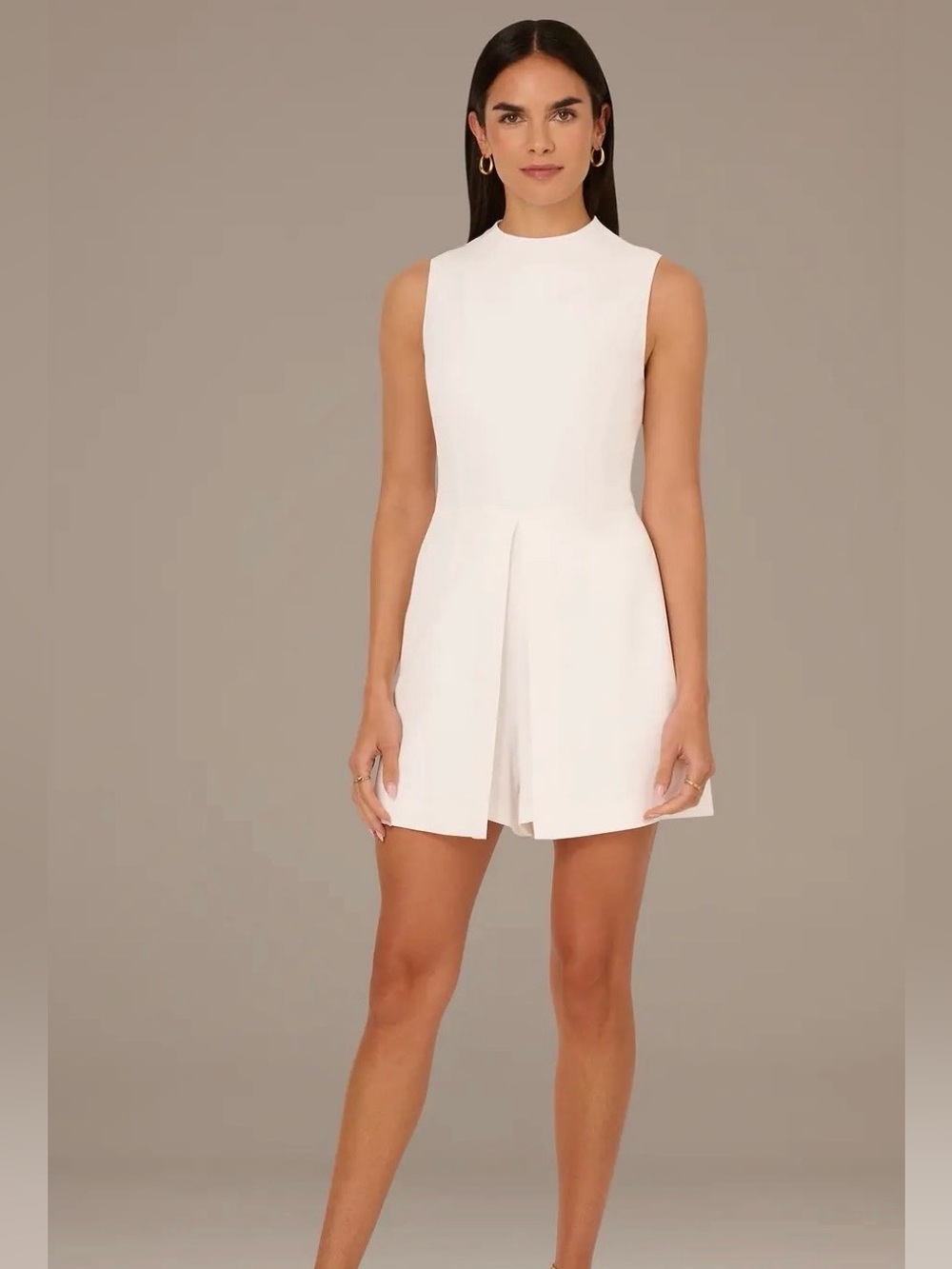 Adrianna Papell White Peplum Romper size 6
